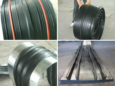 The picture shows buried rubber waterstop, reinforced rubber waterstop, steel edge rubber waterstop and back stick rubber waterstop.