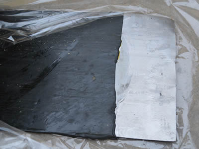 Steel butyl putty rubber waterstop is warped by plastic.